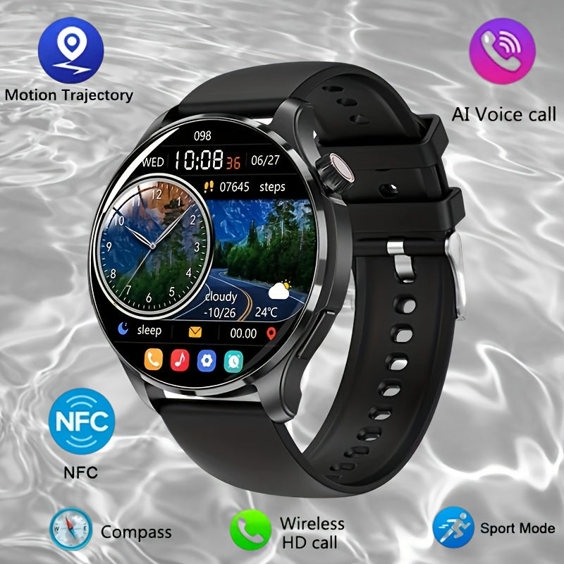 OLED Smartwatch 2.01 Inch Round Screen 95% Screen Ratio Fitness Tracker Running Cycling Walking Step Counter Music Control 300mAh Battery Lightweight Silicone Band Men Women 7 Styles Black Gray 2026