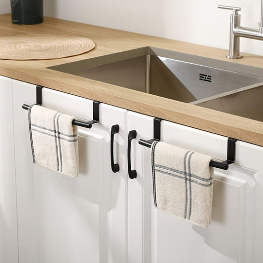 Cabinet Door Towel Bars, 2-Piece Stainless Steel No-Drill Set