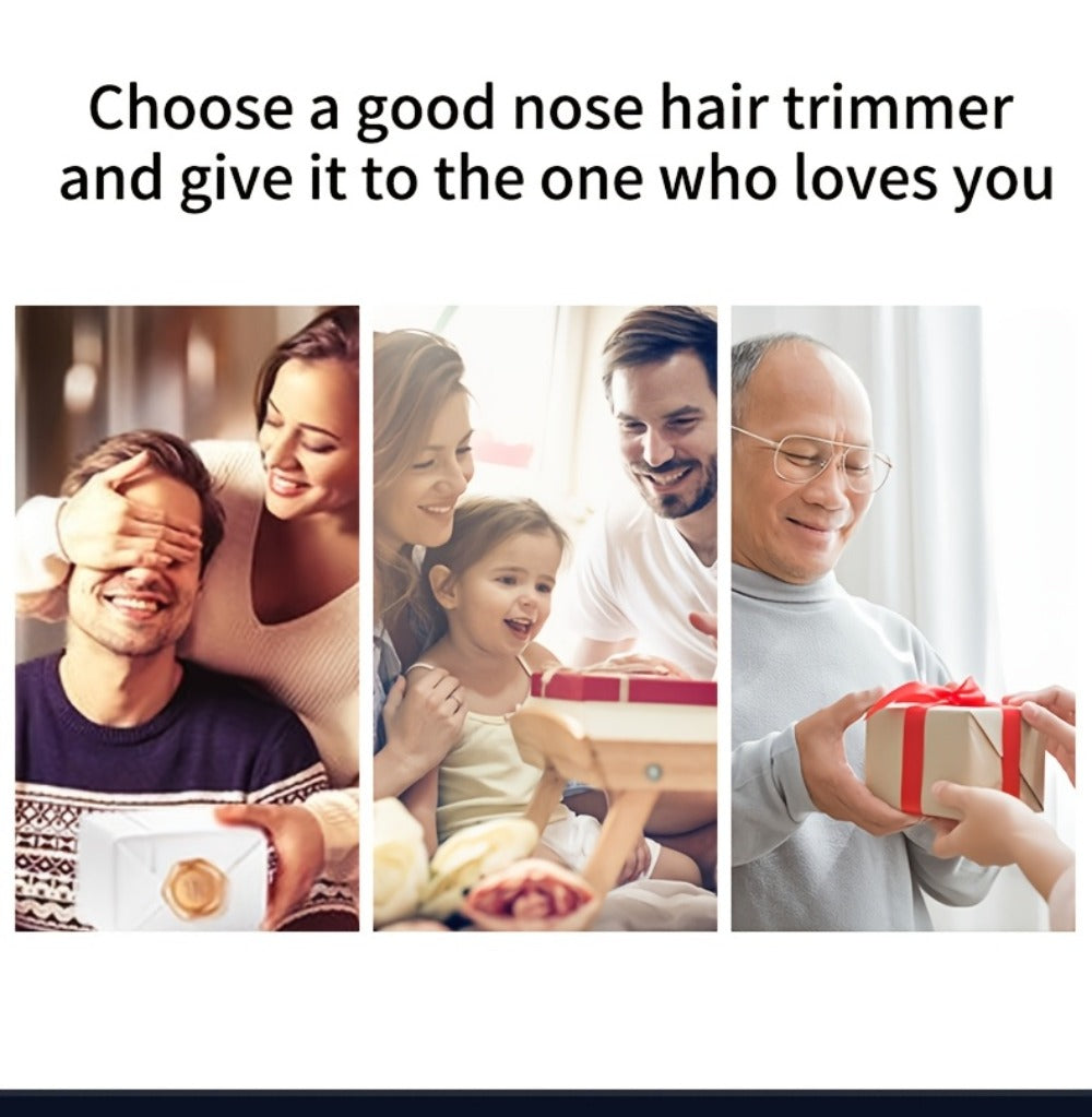 Electric Nose Trimmer with LED Display – USB Rechargeable Painless Facial Hair Removal Device for Men & Women, Nose Ear & Eyebrow Trimmer, Upgraded Grooming Tool, Ideal Gift