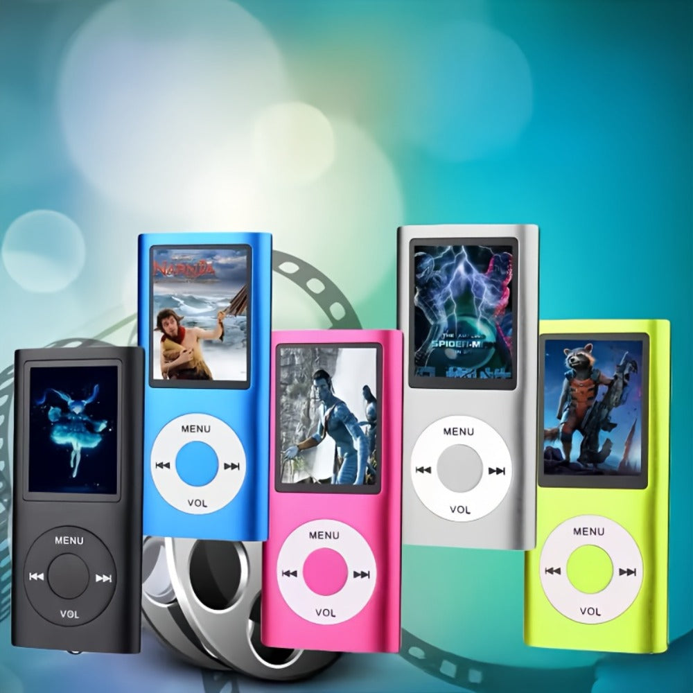 MP3 Player with 64GB Expandable Storage, 8-Hour Battery, Lossless FLAC HiFi Audio, Voice Recorder, E-Book Reader, Photo & Video Viewer, Aluminum Alloy Body, No Bluetooth, Wired Earphone Included