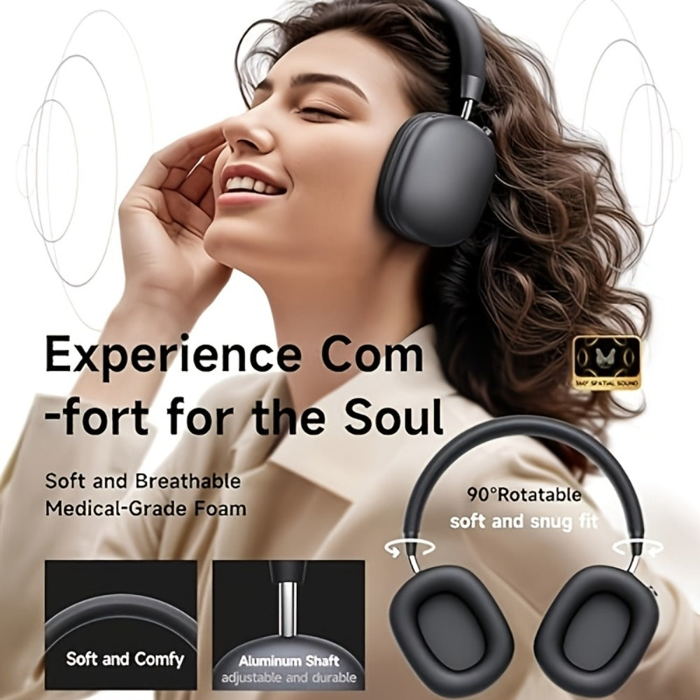 3-Piece Wireless Audio Gift Set Over-Ear Bluetooth Headphones Wireless In-Ear Earbuds Minimalist Watch Ultra-Long Battery iOS Android Back to School Father's Day Gift