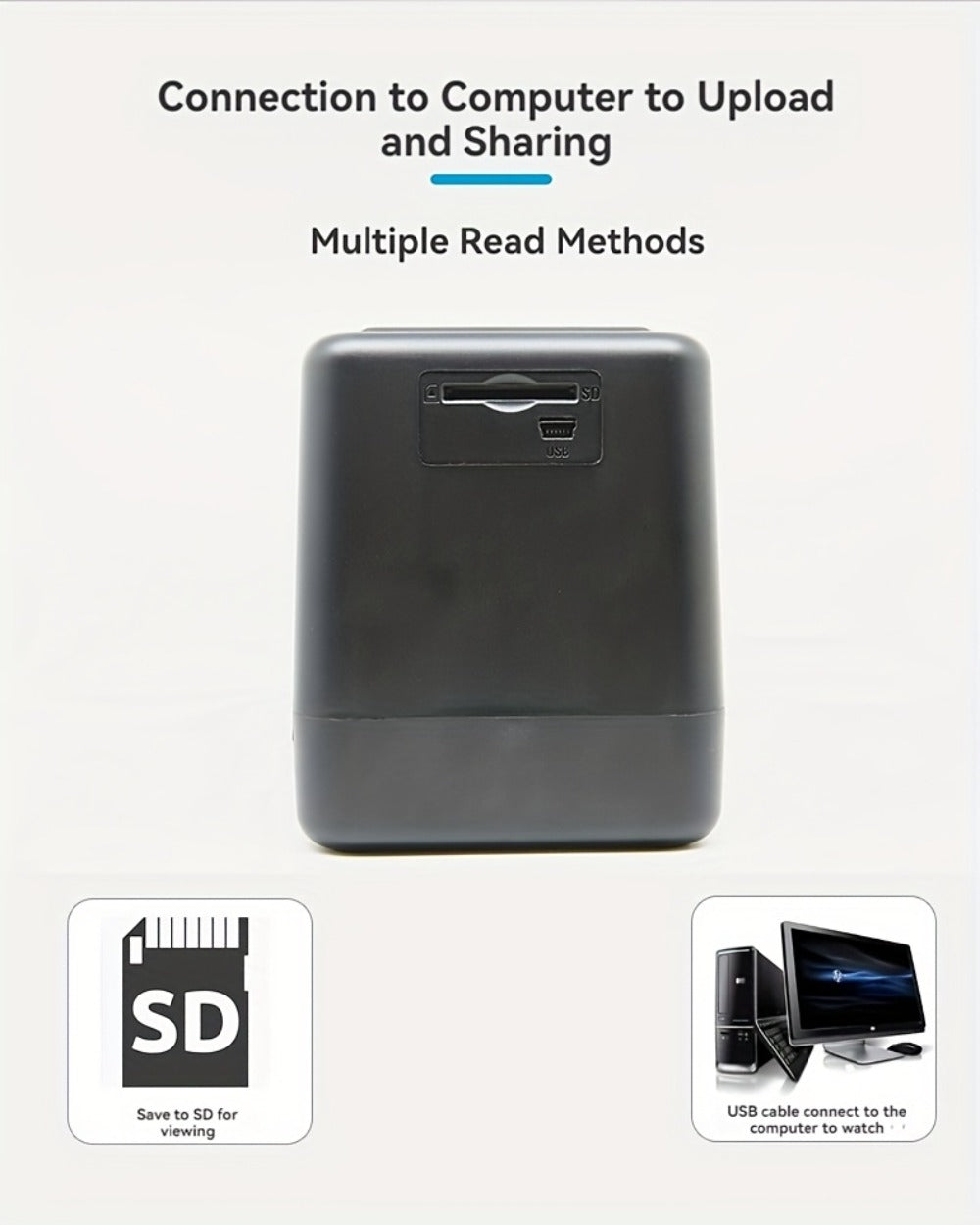 Film Scanner 10MP Negative & Slide Scanner, Converts 35mm/110/Super 8 Film to Digital JPEG, 2.0" LCD Screen, 1-Second Fast Scan, Easy-Load Design, Saves to SD Card, Perfect for Preserving Old Photo Memories