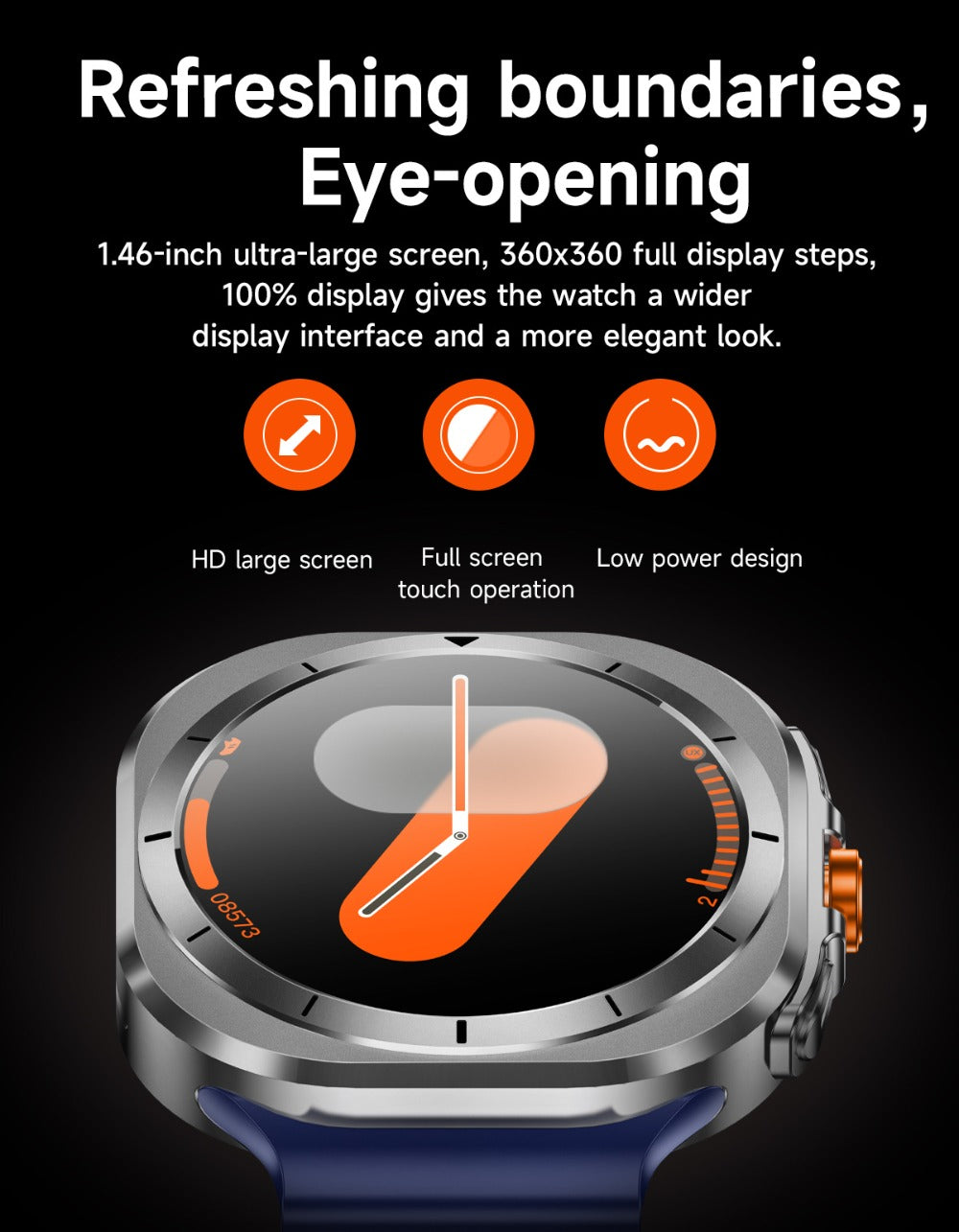 SIM Card Smartwatch Voice Assistant 100 Sport Modes – Big Screen Wireless Calling Fitness Tracker Wireless Charger 2 Straps Customizable Watch Faces Orange Black White Blue Gift
