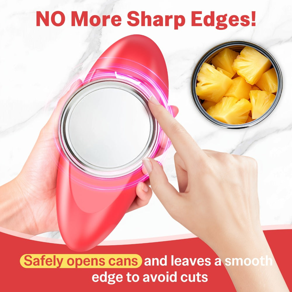 Automatic Can Opener Hands-Free | Electric Battery-Powered One-Touch Can Opener for All Can Sizes, Safe Smooth Edge, Food-Safe Portable Kitchen Tool – No Sharp Edges, Easy to Use, Multiple Colors