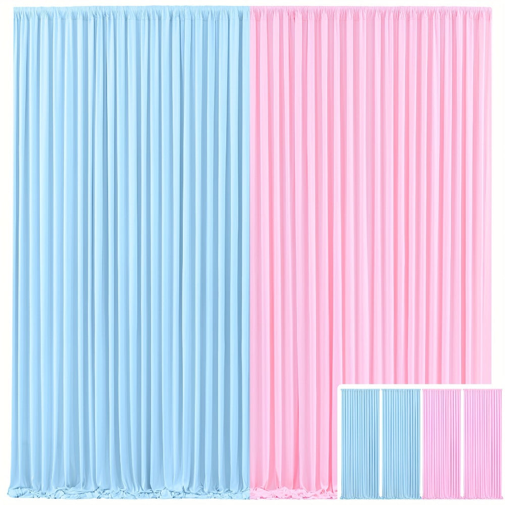 Elegant Fabric Backdrop Curtains 4pcs with Poles 59x85in Non-Transparent Wrinkle-Free Party Photo Backdrop for Wedding Birthday Bridal Shower Graduation Prom Christening Holiday Decor