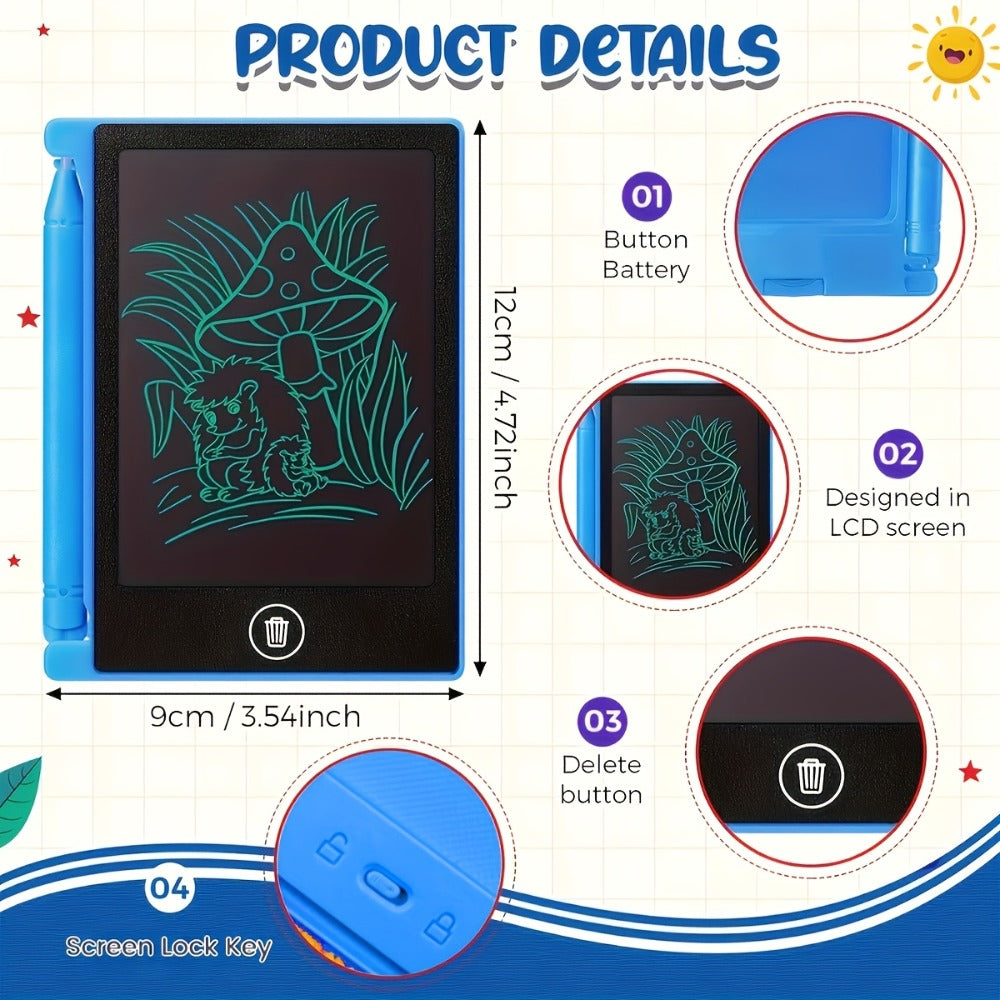 Mini LCD Doodle Board 32 Pack 4.5 Inch – Bulk Erasable Reusable Drawing Pads for Kids | Classroom Party Favor Birthday Valentine Easter Back to School Gift | Colorful Educational Stationery