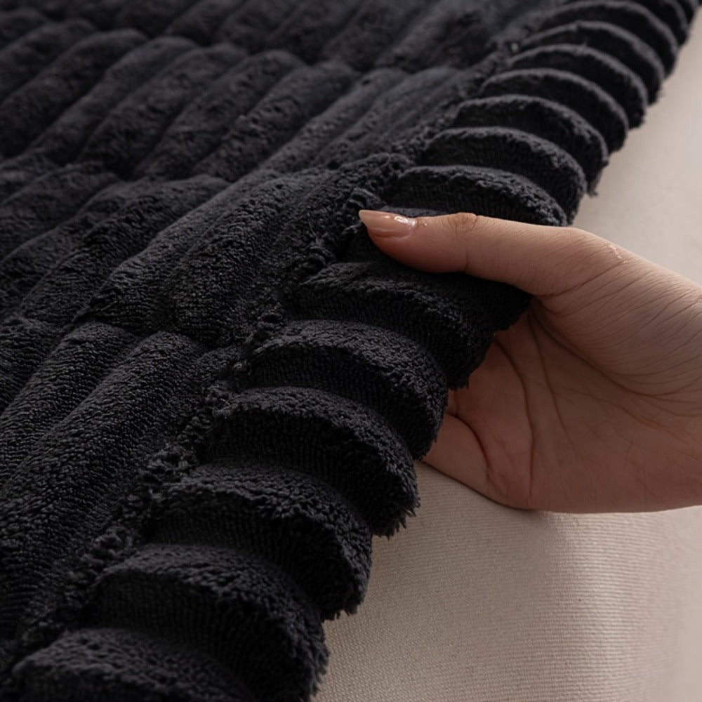 Sofa Cushion Cover Plush Velvet Washable Seat Pad Wavy Edge Soft Kapok Filling for Couch Loveseat 1 2 3 4 Seater — Easy Install Home Decor Protection