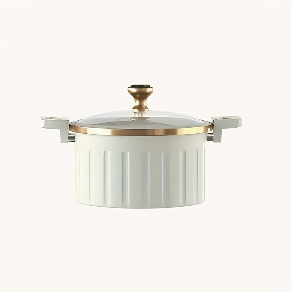 Cast Iron Enamel Dutch Oven 2.64 Gallon with Lock Cover – Non-Stick Heavy-Duty Saucepan Leak-Proof Cooker | Strong Legs Round Handle | Elegant Blue & White Enameled Cast Iron Pot for Home Kitchen