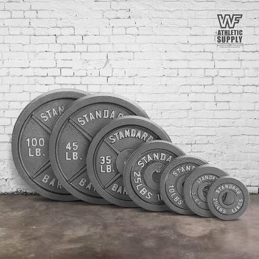 Cast Iron Olympic Weight Plates with 2-Inch Holes, Singles & Sets