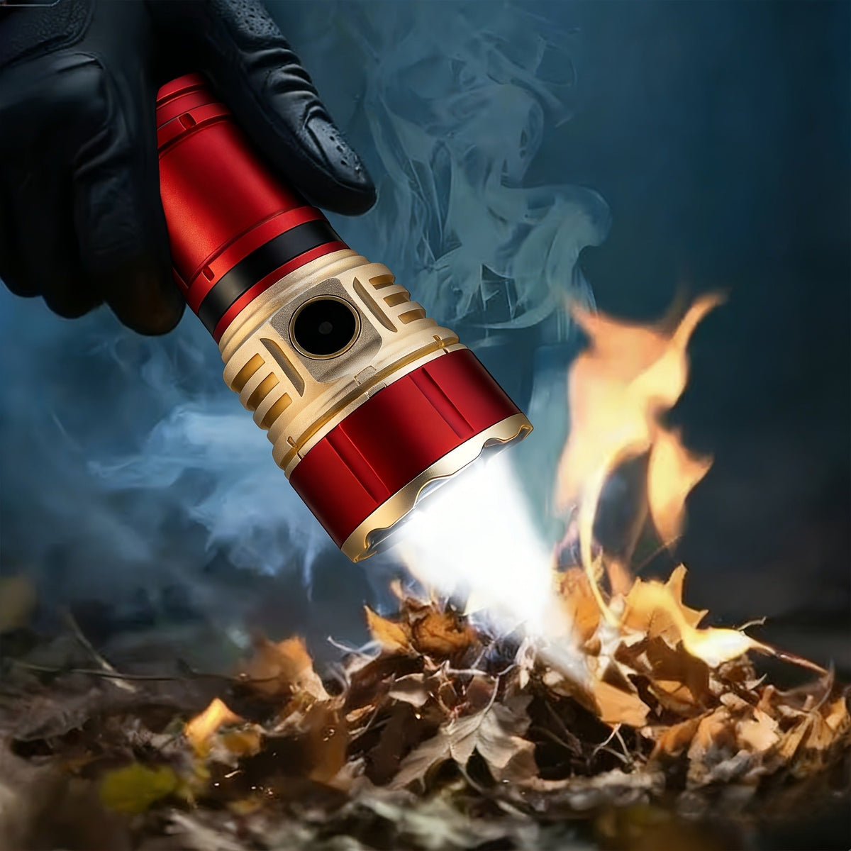 Tactical Flashlight with Fire Starter - Fresnel Lens Igniter, 3000 Lumen LED, 21700 Rechargeable Battery, Zoomable Aluminum Torch for Camping, Hiking, Emergency & Outdoor Survival