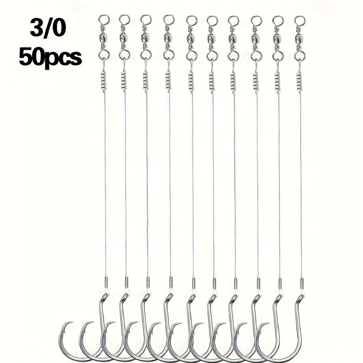 Circle Hooks 50pcs – Octopus Offset Steel Fishing Hooks for Catfish, Bass, Saltwater & Freshwater, Size 1/0 to 7/0