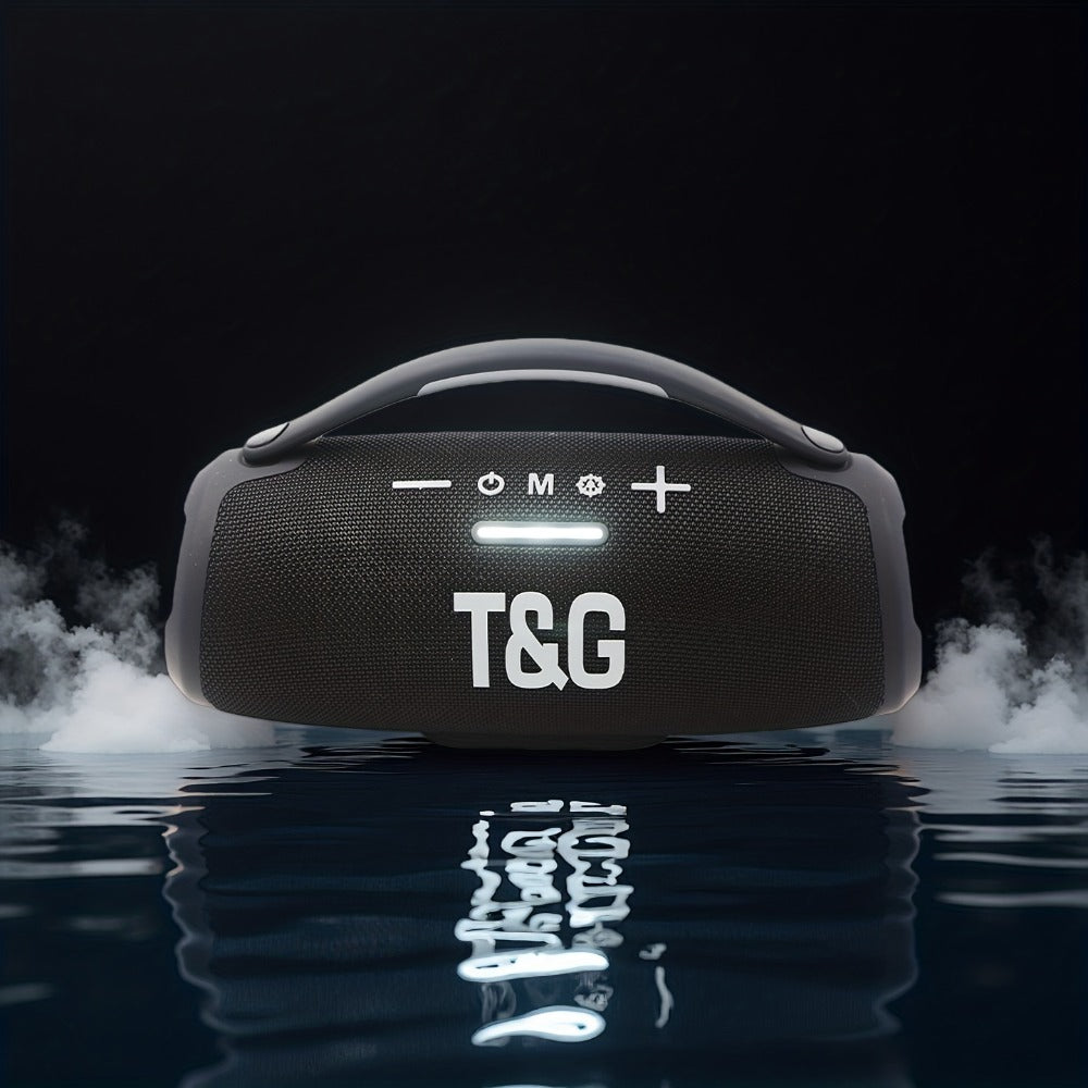 TG418 Bluetooth Wireless Speaker 3000mAh, LED Flash Lights, EQ Settings, Type-C Charging, TF Card USB AUX Compatible, Loud Portable Speaker for Mobile Phones Tablets Computers Outdoor & Home Use