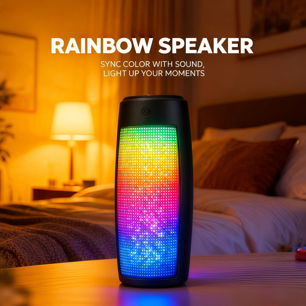 Triangular Portable Bluetooth Speaker Outdoor Wireless Rechargeable Stereo Subwoofer with HD Sound, Multi-Style Cinema Audio System for Camping Travel Home Party Use