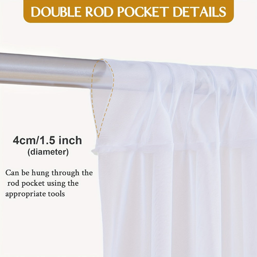 6-Pack Chiffon Ceiling Drapes for Wedding 63x118in - Sheer Polyester Backdrop Curtains with Rod Pockets for Wedding Arch, Party Stage, Photography, Ceremony & Event Decoration Swag