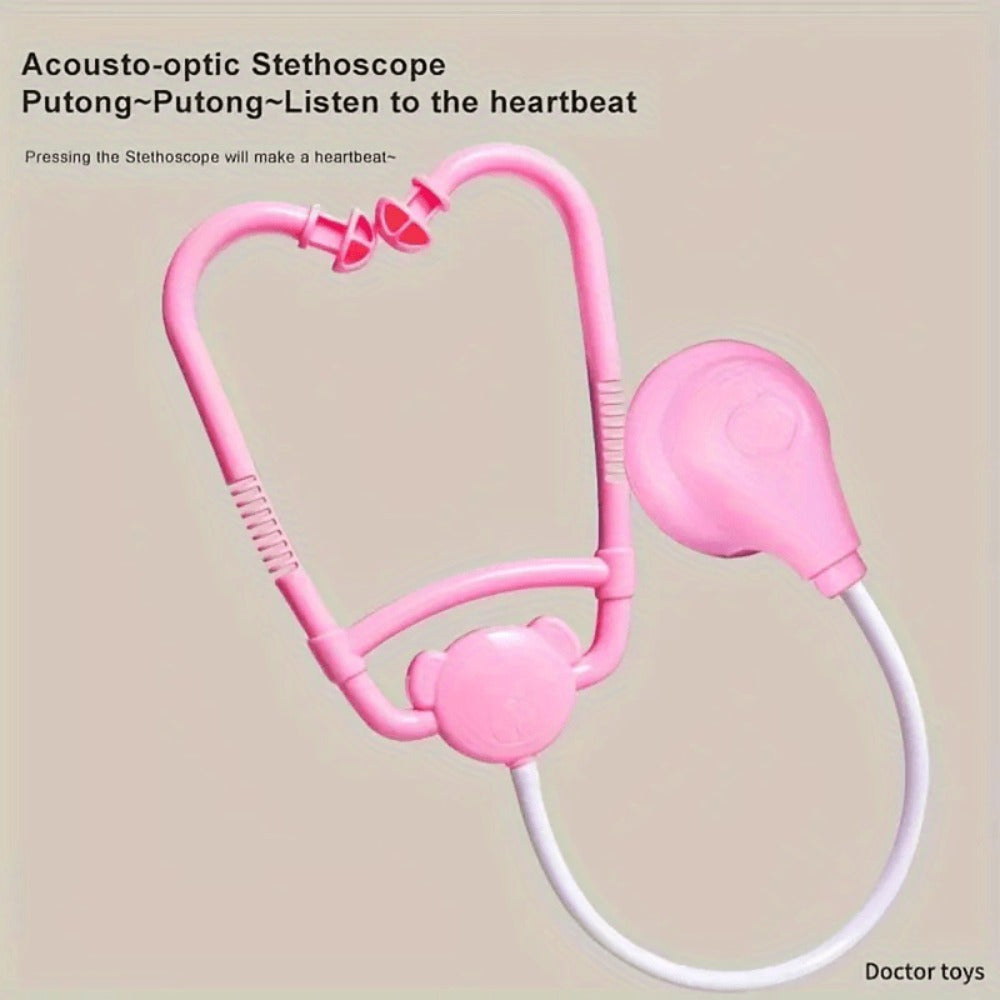 Pink Doctor Pretend Play Kit, 40-Piece Medical Role-Play Set