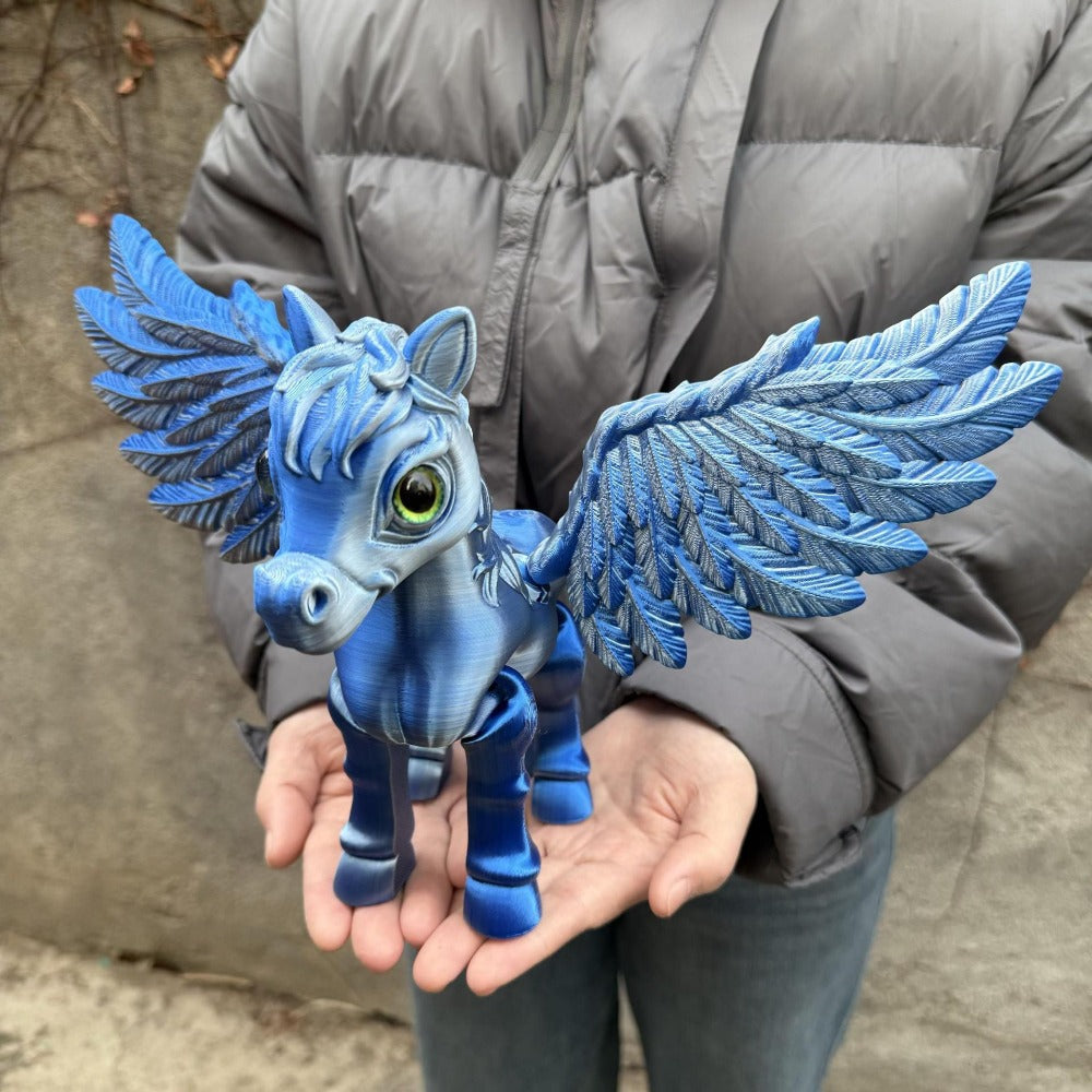Pegasus Flying Horse Figurine Articulated 3D Printed – Large Poseable Mythology Fantasy Sculpture 10 Color Styles, Movable Joints Desk Decor Unique Gift for Kids Adults Horse Lovers