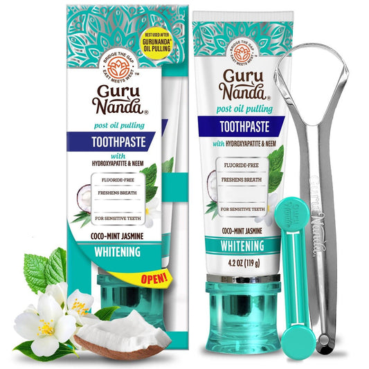 Hydroxyapatite Whitening Toothpaste, Fluoride-Free Formula for Daily Brushing & Surface Stain Care