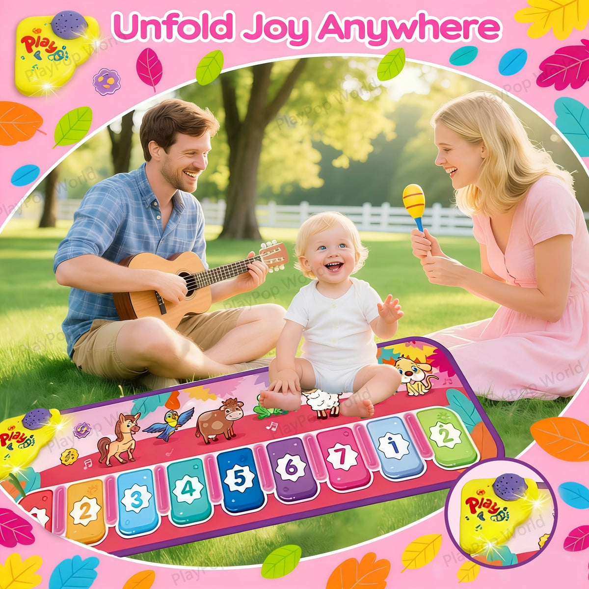 Farm Animal Kids Piano Mat with Musical Keys and Interactive Sounds