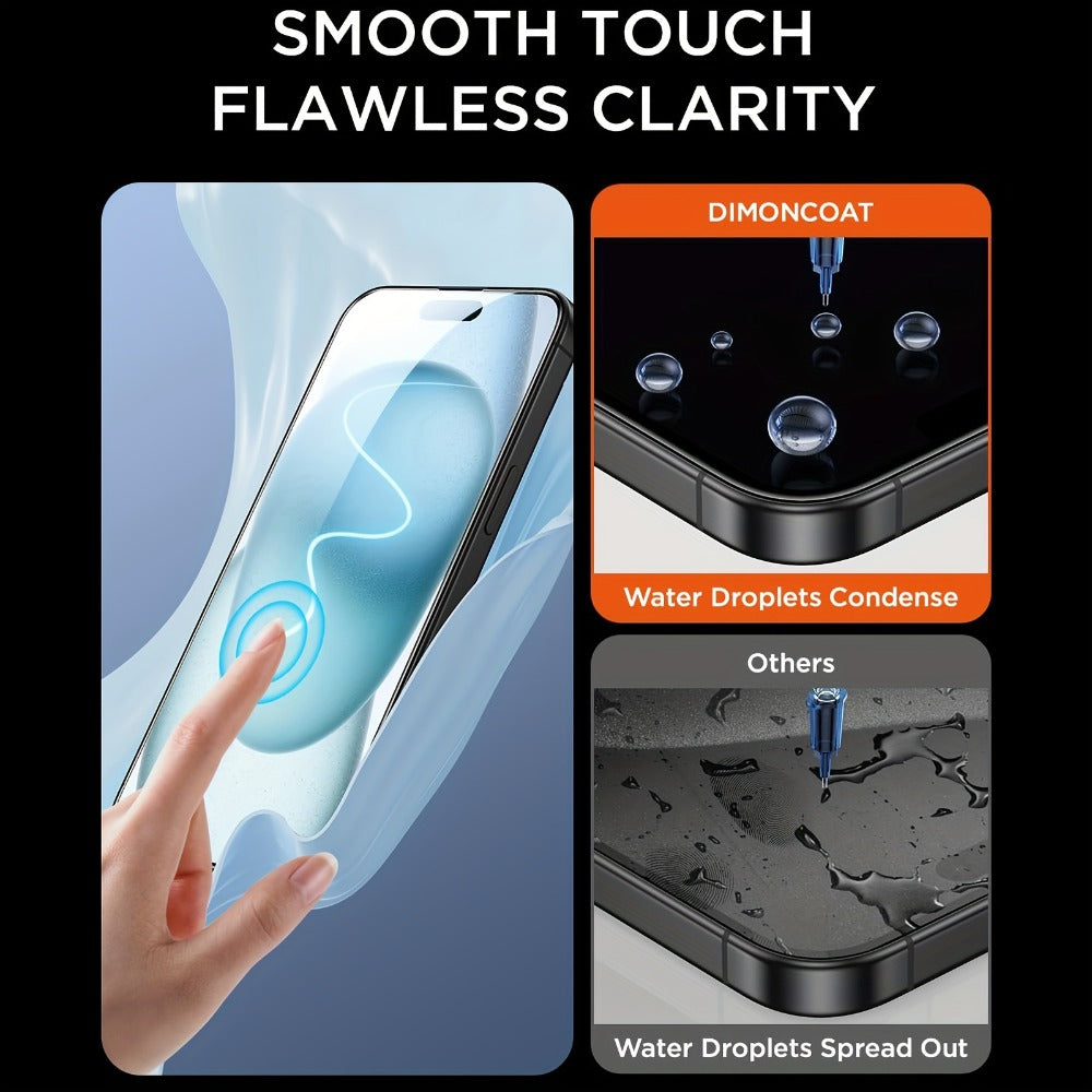 iPhone 16 Plus Privacy Screen Protector 4-Pack – Anti-Spy 9H Tempered Glass, Auto Dust Removal, Bubble-Free, 99.9% HD Clear, One-Click Alignment Frame Install