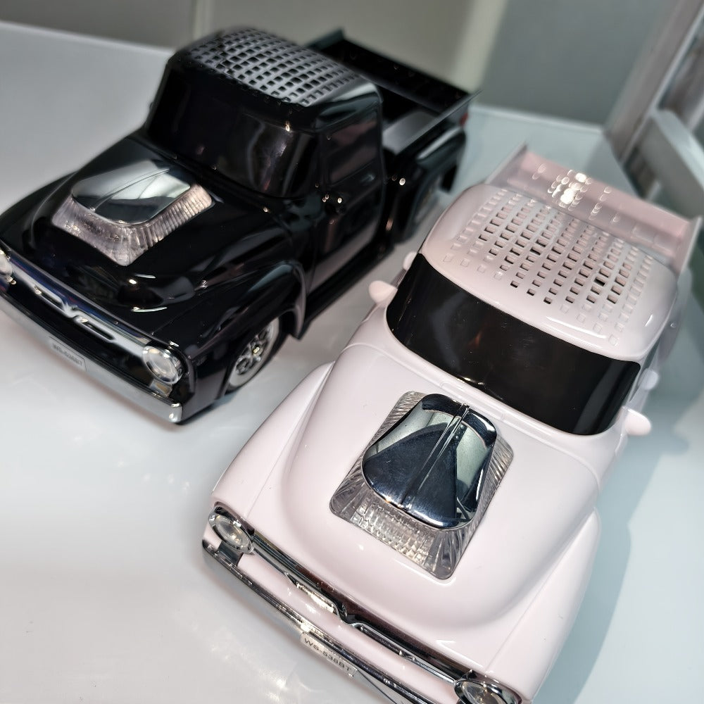 Car-Shaped Bluetooth Speaker with TWS Stereo Sound, Portable Wireless Mini Speaker USB FM TF AUX Compatible with Smartphones Tablets PC, Deep Bass Outdoor Speaker, Fun Holiday Gift for Car Enthusiasts Kids Men