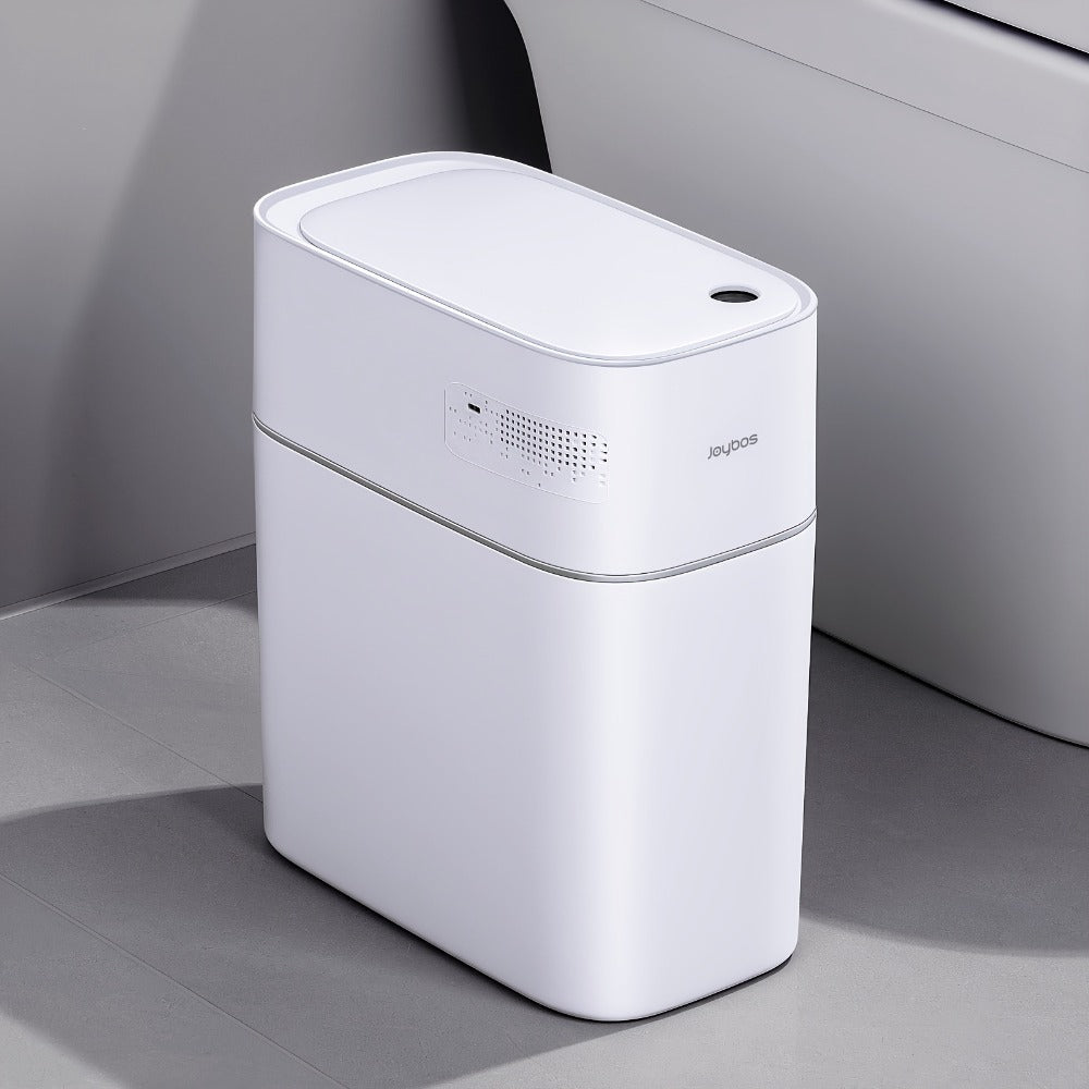 Touchless Trash Can 3.8 Gal 14L Infrared Motion Sensor – Auto-Open Lid, Wind Adsorption Auto-Expand Bag, Slim Odor-Sealing Design for Kitchen Bathroom Office Bedroom | 1PC & 2PC Bundle | White