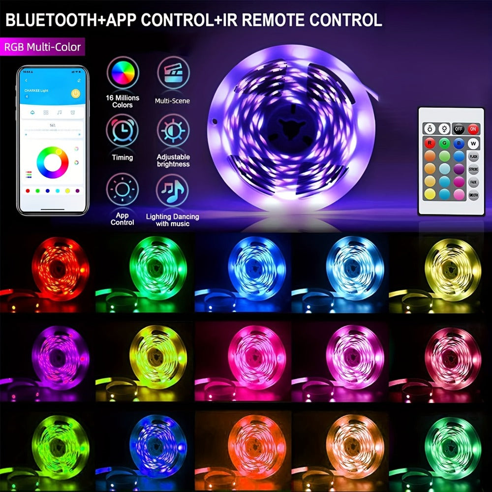 LED Strip Lights 200FT – Smart RGB Color Changing with App & Remote Control Music Sync 16 Million Colors Timer for Room Bedroom Gaming Party Holiday Christmas Decor
