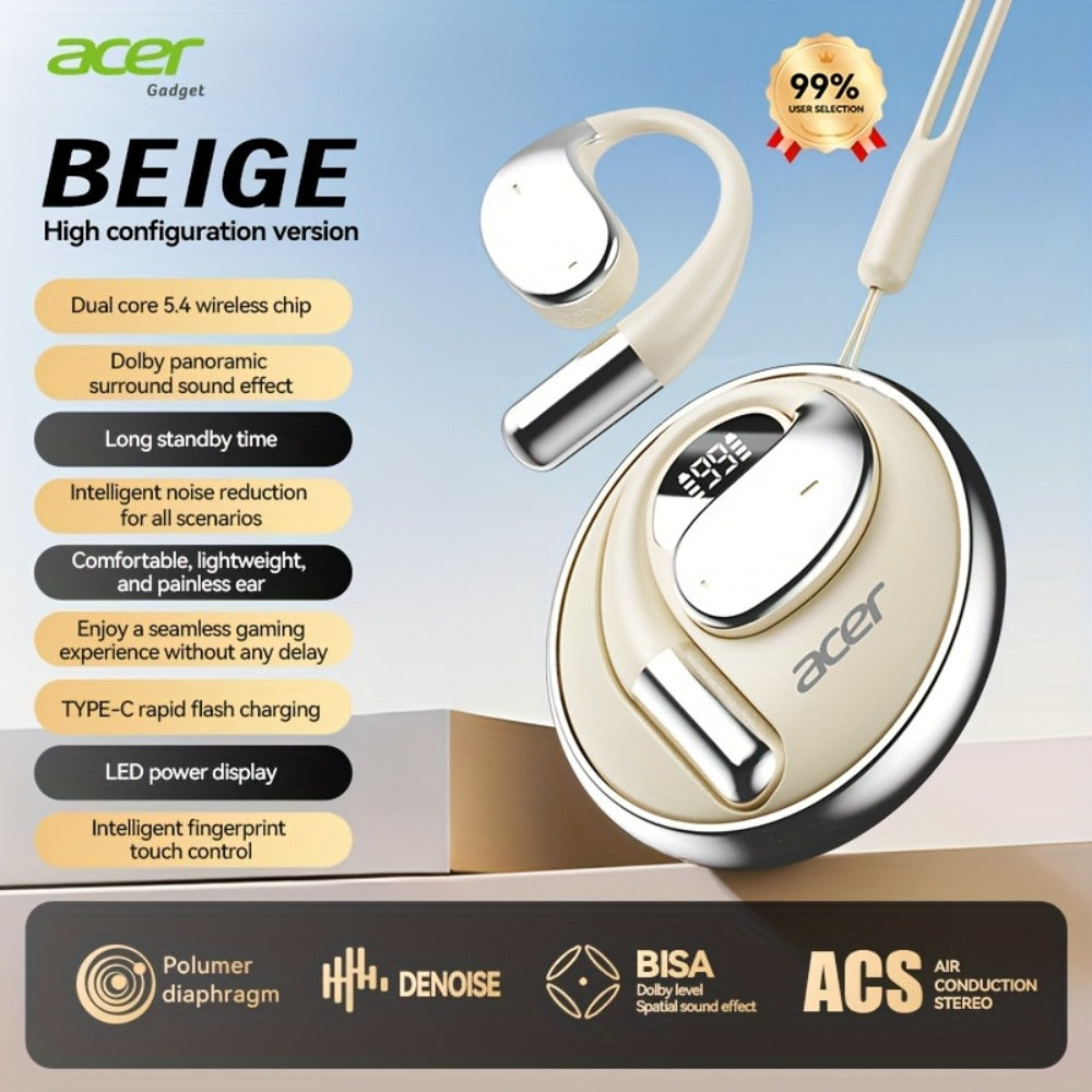 Acer TWS In-Ear Earbuds Noise Canceling Touch Control Sports Wireless Headphones Long Battery Life Lightweight for Running Workout Calls Compatible with Phone Tablet Valentine Gift