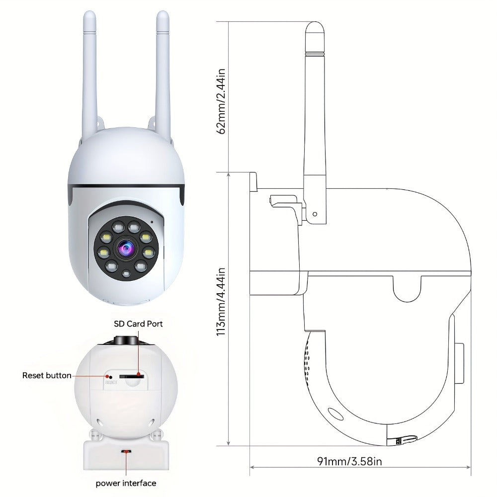 4-Pack Indoor Security Camera 5GHz WiFi 3MP 360° Pan Tilt Zoom, AI Motion Detection & Auto-Tracking, Color Night Vision, Two-Way Audio, Cloud & SD Storage – Plug-In Pet Baby Family Home Monitor System