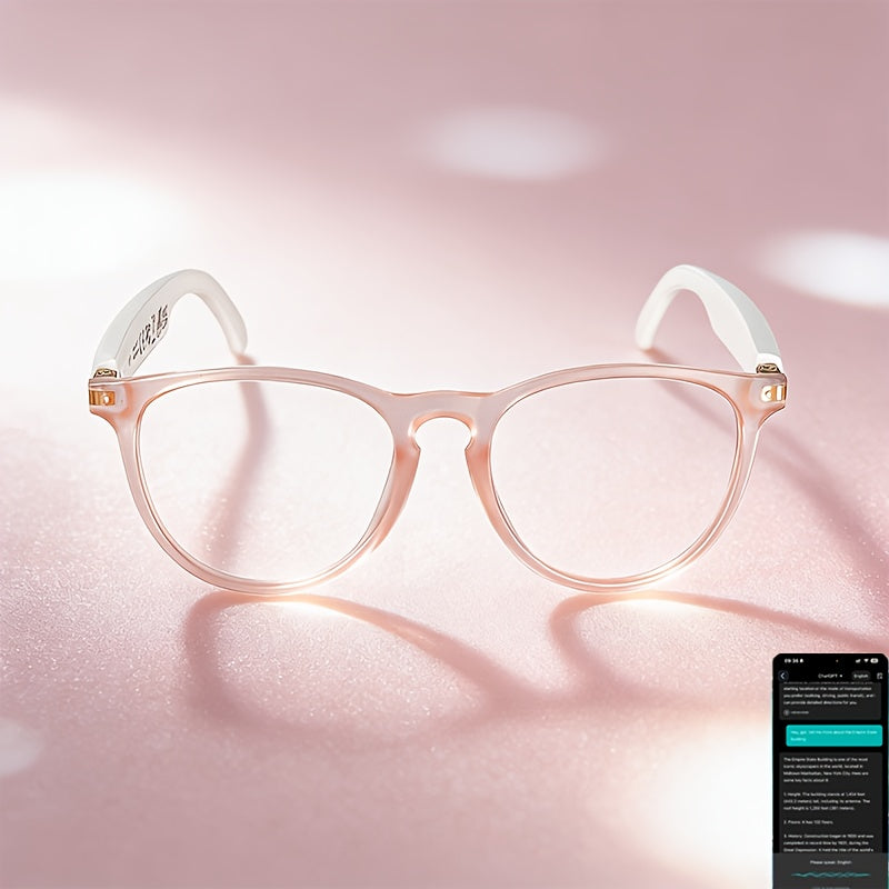 164-Language Translation Glasses with Real-Time AI Voice Translator – Bluetooth Music & Calls | AI Voice Assistant | Indoor & Driving Use | Unisex Smart Eyewear Multiple Colors | Travel Business Gift