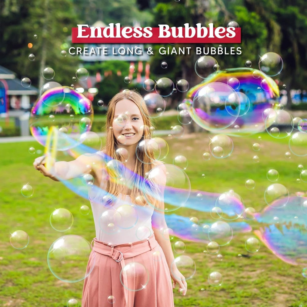 Giant Bubble Wands Set 18 Pieces – 3 Sizes with Tray & Concentrated Solution, Assorted Shapes Bulk Bubble Maker for Kids Outdoor Summer Play, Easter Party Favor Birthday Gift Wedding Activity