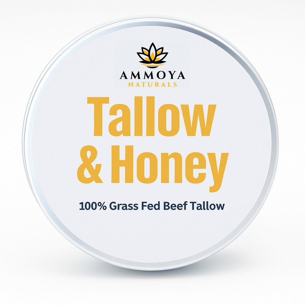 Tallow Balm Grass-Fed Natural Moisturizer for Dry Skin — Deep Hydrating Handcrafted Body Balm 3 Scents Chamomile Rose Honey Frankincense Myrrh, Nourishing Skin Balm for Women Men