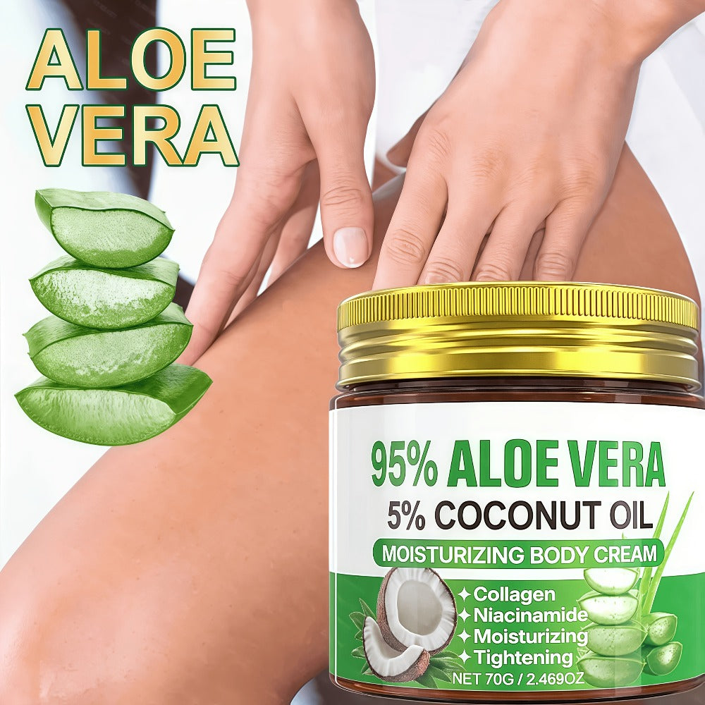 Aloe Vera Collagen Face Cream 2 Pack Hyaluronic Acid Coconut Oil Deep Hydrating Firming Anti-Aging Moisturizer for Dry Skin Tightening Soothing Daily Skincare for Women All Skin Types