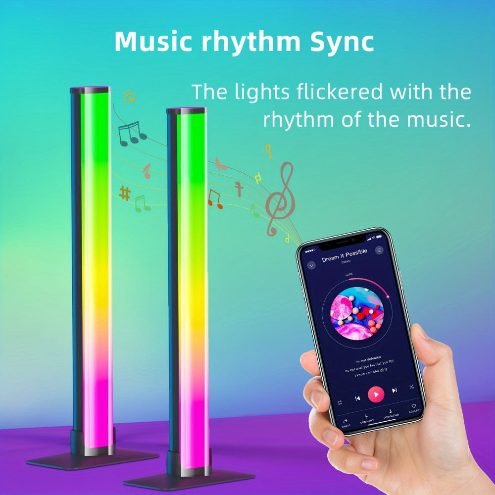 RGBIC Atmosphere Light with Music Sync - Desktop Ambient Light, App & Remote Control, Alloy Body, Multi-Mode Color Adjustment, USB 5V Powered, Single or Pair for Gaming Room, Bedroom & Desk Setup