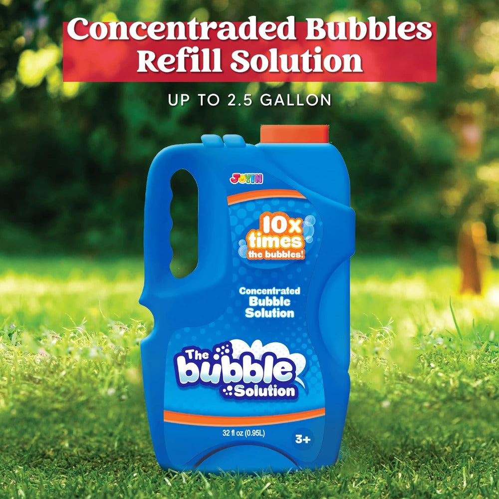 32oz Bubble Solution Refill Concentrate – Makes 2.5 Gallons, Compatible with Bubble Machines, Wands & Blowers, Non-Toxic Kids Outdoor Party Toy, Perfect for Birthdays, Weddings & Summer Fun
