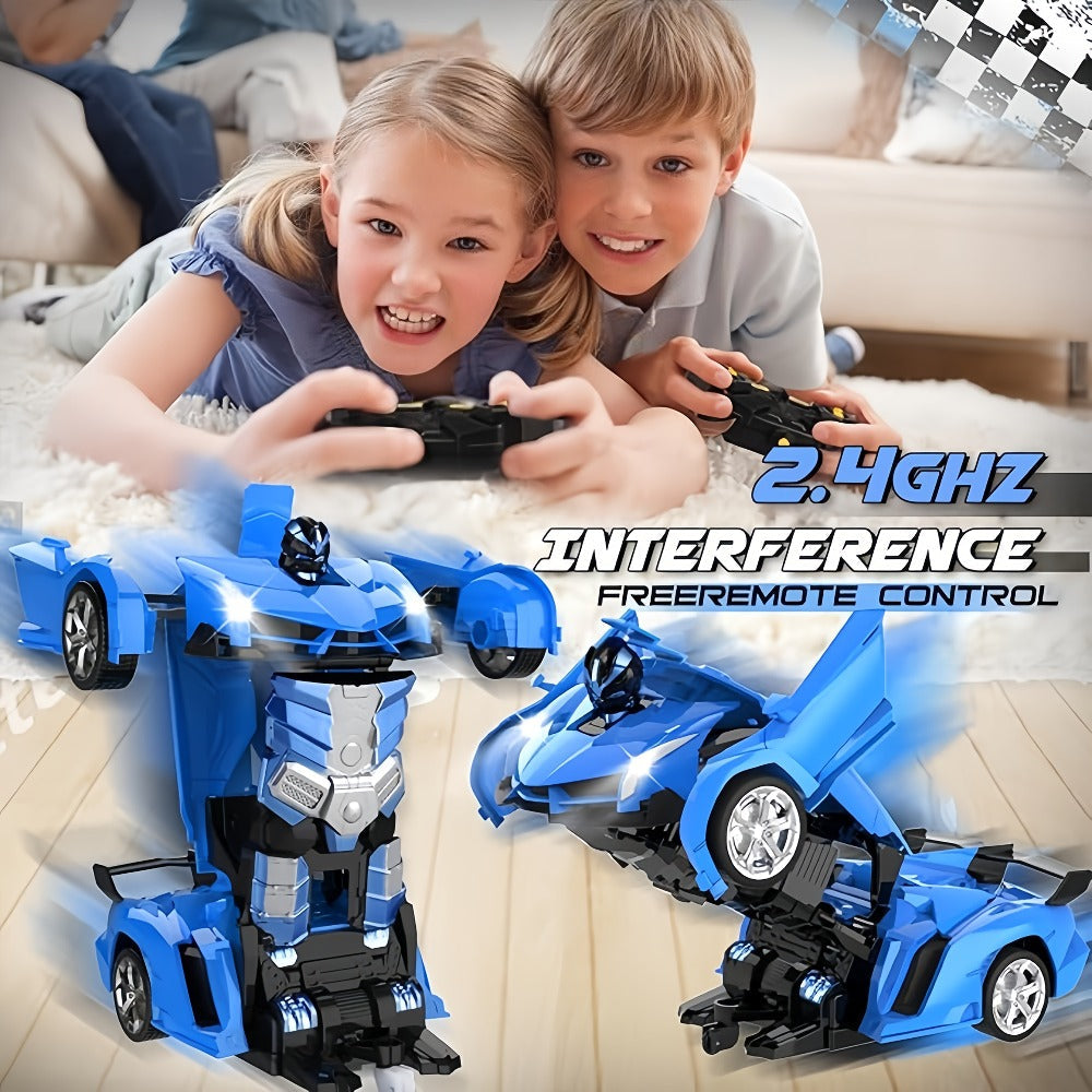 Transforming RC Robot Car, 2.4GHz One-Button Stunt Toy