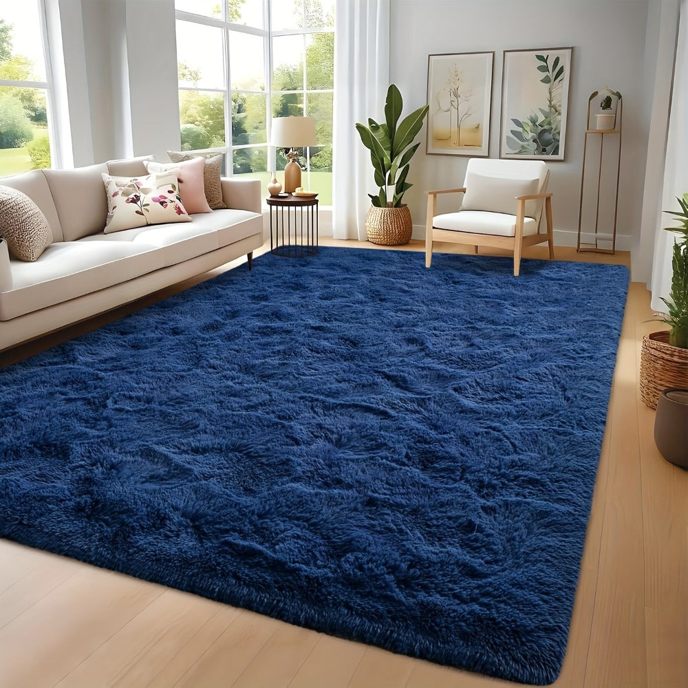 Tie-Dye Shaggy Fluffy Area Rug Non-Slip Machine Washable – Soft Plush Fuzzy Carpet for Bedroom, Living Room, Hallway & Dorm – 6 Colors, 4 Sizes: 2x6, 3x5, 6x9, 8x10 Ft