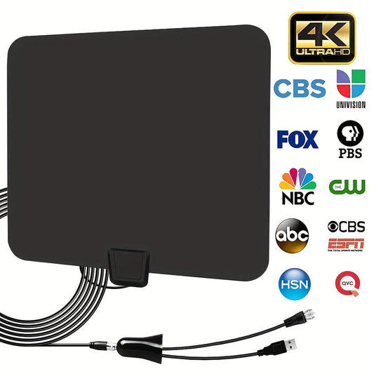 Portable Digital TV Antenna Indoor – 4K 1080P HD, 13.3 Ft Coaxial Cable, Free OTA Channels, Compatible with All Smart TVs, Model S108