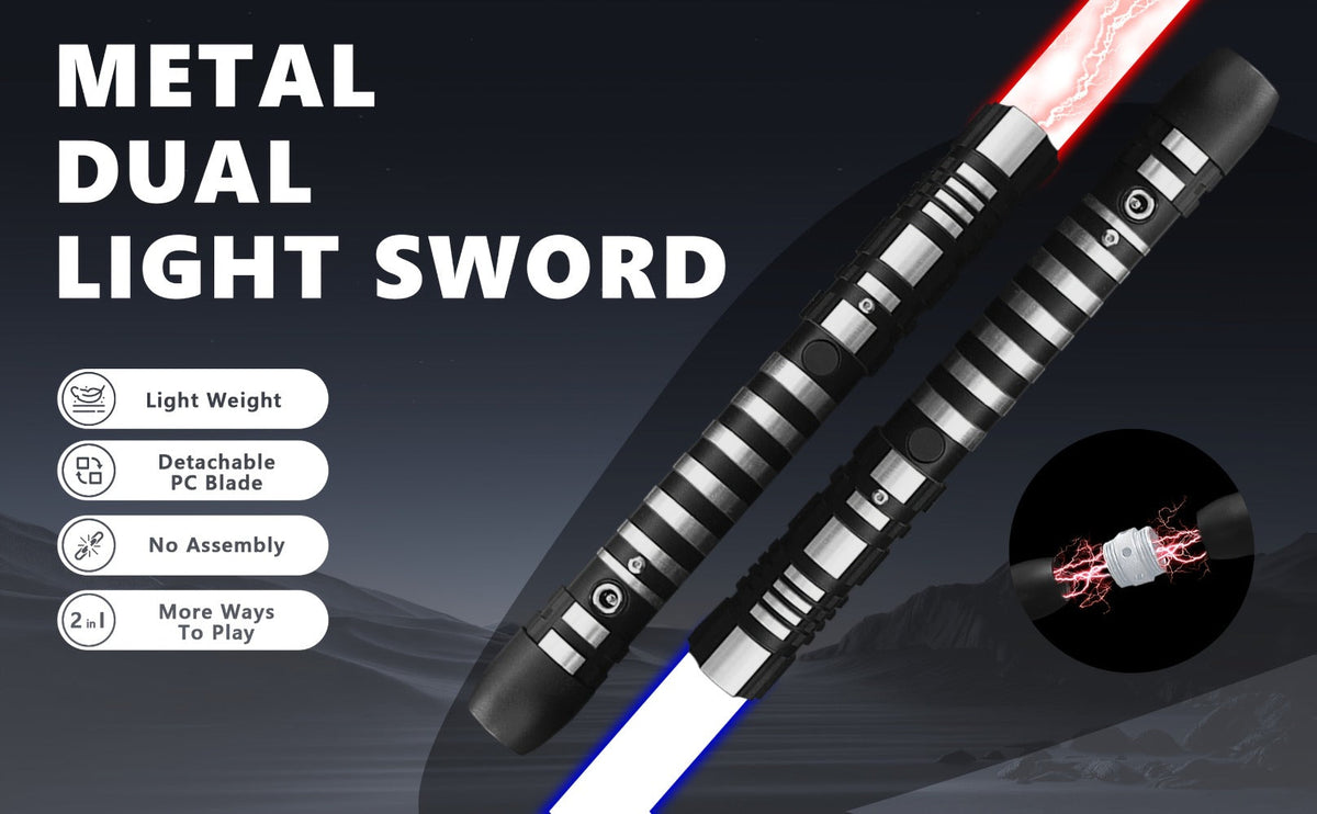 Light-Up Dueling Saber with 16 Color Modes and 2-in-1 Costume Prop Design