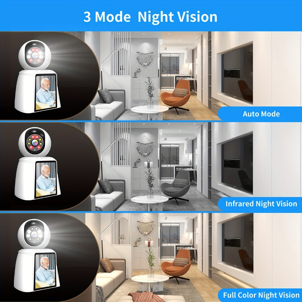 Pet Camera with 3-Inch Screen 1080P WiFi Indoor Home Security Camera for Baby & Kids Monitor, Video Calling, Two-Way Talk, 24/7 Recording & Motion Sensor Detection – Cat Dog Smart Surveillance with Speaker