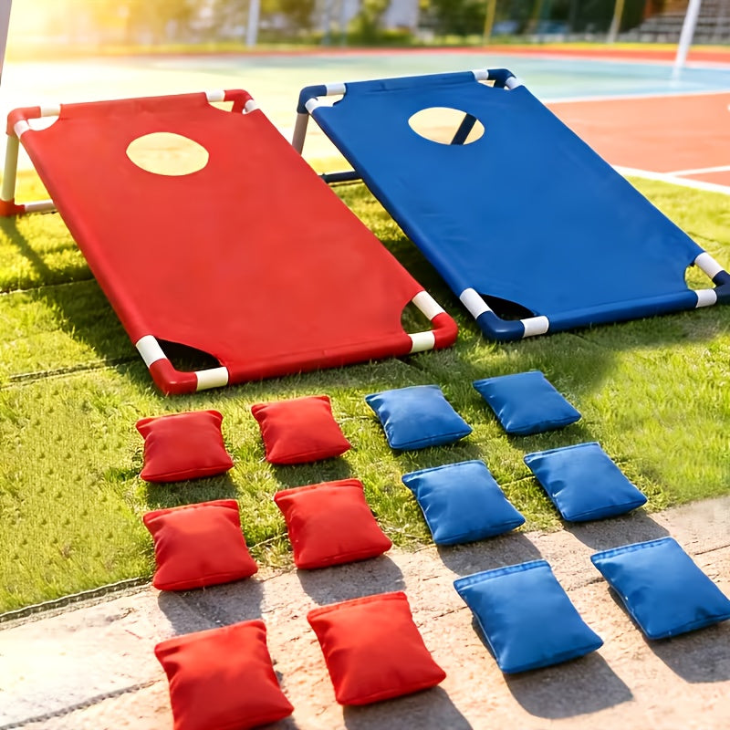 Cornhole Game Set with 12 Bean Bags Cornhole Boards Red Blue Gift Box for Outdoor Backyard Camping Beach Indoor Party Yard Games Holiday Gift Family Fun Bean Bag Toss Game