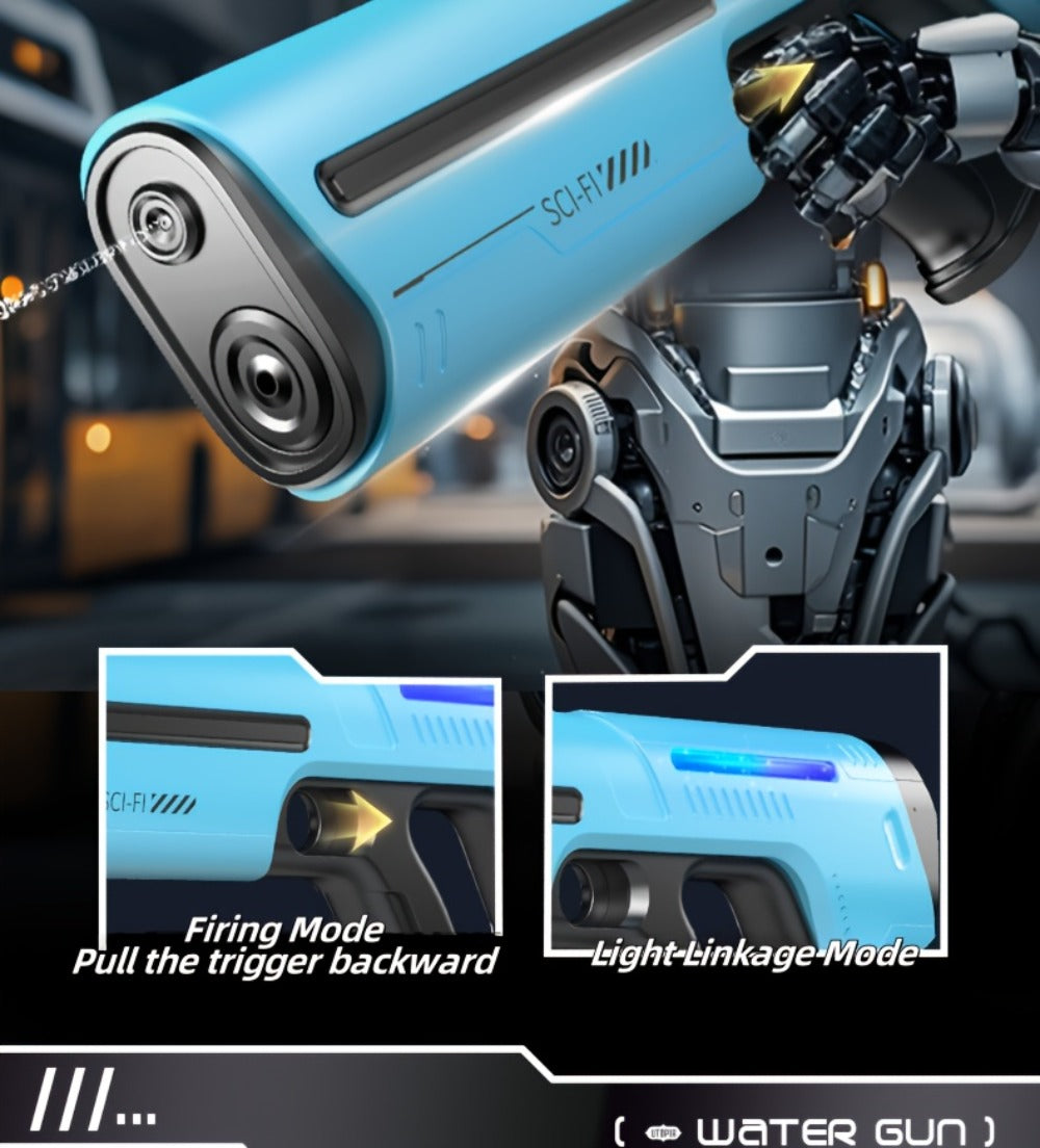 Electric Water Gun with Auto-Fill, LED Lights & 40-Foot Range – USB Rechargeable Large Capacity Soaker Blaster for Kids & Adults, Pool Beach Backyard Outdoor Summer Toy, Gift Box