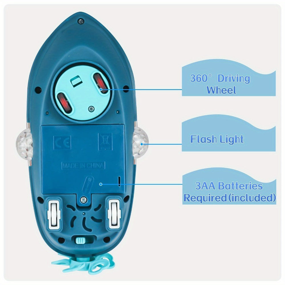 Interactive Sensory Boat Toy for Toddlers 2+ – Underwater Ocean Theme with Fish & Coral, Rotating Scroll Screen & Music, Educational Sensory Stimulation Play Toy for Boys & Girls, Birthday Gift