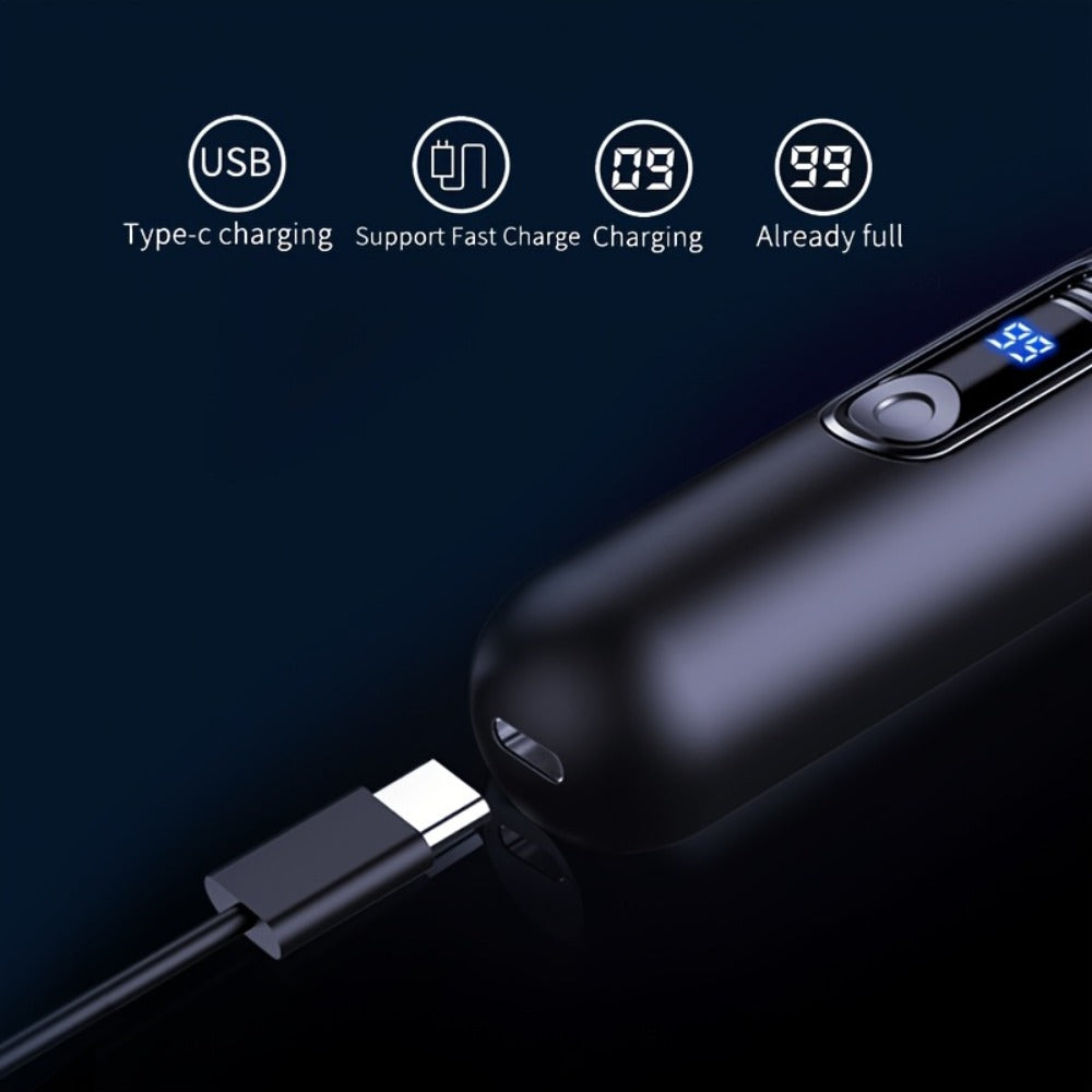 Electric Nose Trimmer with LED Display – USB Rechargeable Painless Facial Hair Removal Device for Men & Women, Nose Ear & Eyebrow Trimmer, Upgraded Grooming Tool, Ideal Gift