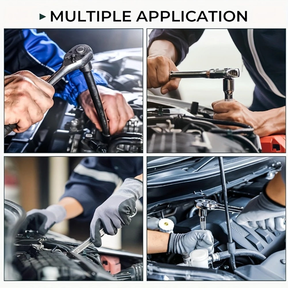 Professional Auto & Bicycle Repair Tool Set 50/53PCS – Ratchet Wrench Kit | Racing-Grade Car Maintenance Tools | Socket Set for Auto Parts, Bike & Machinery Repair | Orange