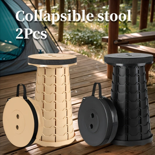 Collapsible Camping Stools, Blue 2-Pack with Telescopic Design and 400 lb Listed Capacity