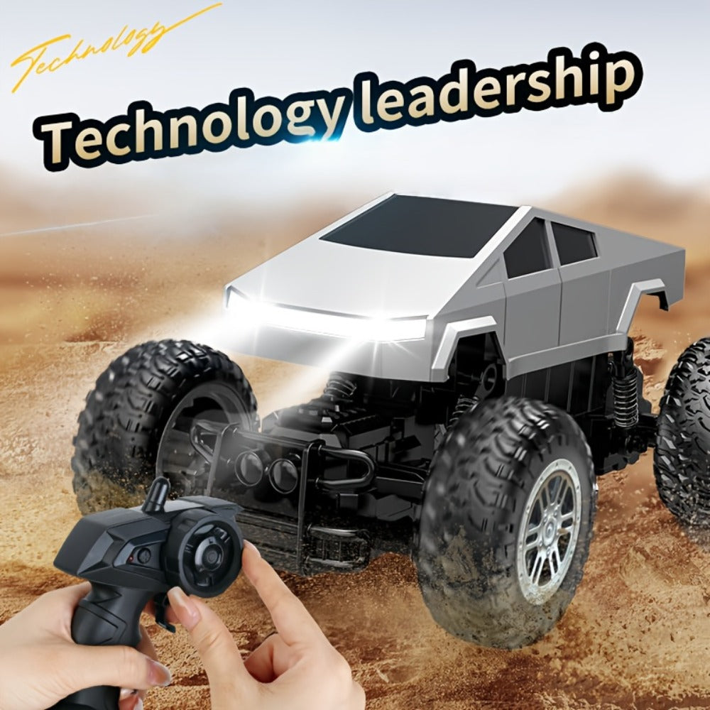 1:16 RC Monster Truck, 4WD Off-Road Pickup with LED Lights and 45° Climbing
