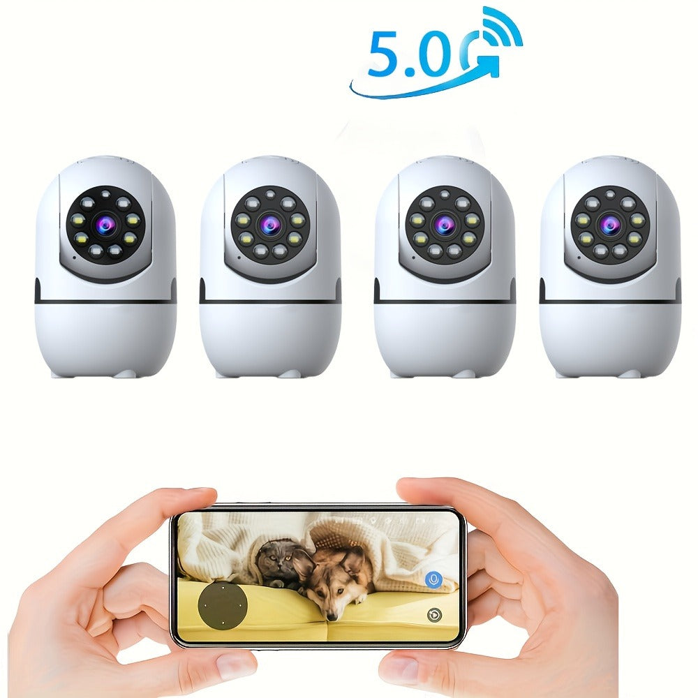 Indoor Security Camera 4 Pack Alexa Compatible 355 Pan Tilt Night Vision Motion Detection Two-Way Talk Baby Pet Monitor Dual Band 2.4G 5GHz WiFi Cloud 256GB SD Card