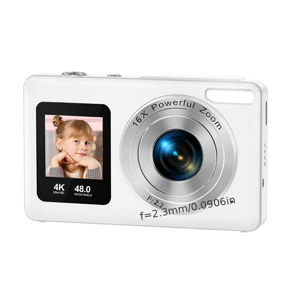 4K Dual Screen Digital Camera 18X Zoom Vlogging Camera with Anti-Shake 64GB Card & 2 Batteries – Selfie Point and Shoot Camera Gift for Friends Family