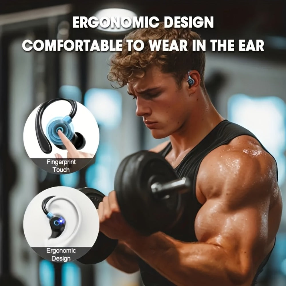 Hi-Fi Stereo Wireless Earbuds LED Digital Display Touch Control Noise Canceling Fast Charging Gaming Sport Headset Lightweight In-Ear Earphones for Commute Gamers iOS Android Black Blue White