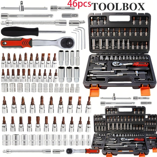 Home Tool Kit with Storage Case, 46-, 53-, or 1000-Piece Options for DIY Repairs